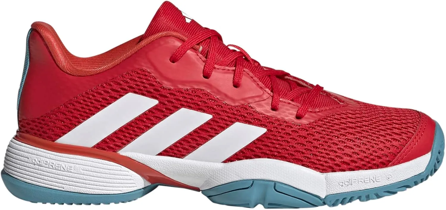حذاء تنس adidas Barricade K للأطفال للجنسين - BETSCA/FTWWHT/PRERED، مقاس 36 2/3 