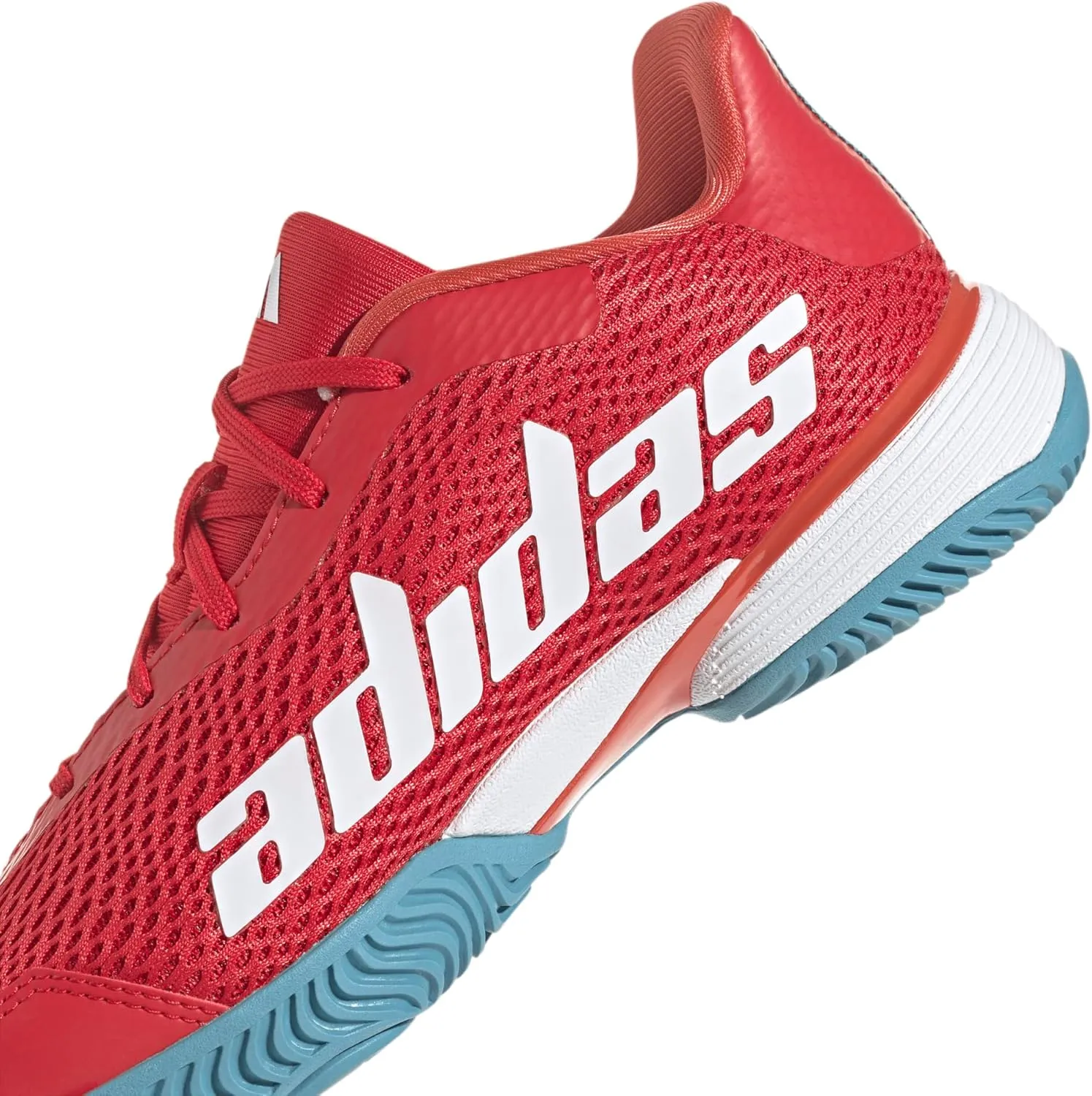 حذاء تنس adidas Barricade K للأطفال للجنسين - BETSCA/FTWWHT/PRERED، مقاس 36 2/3 
