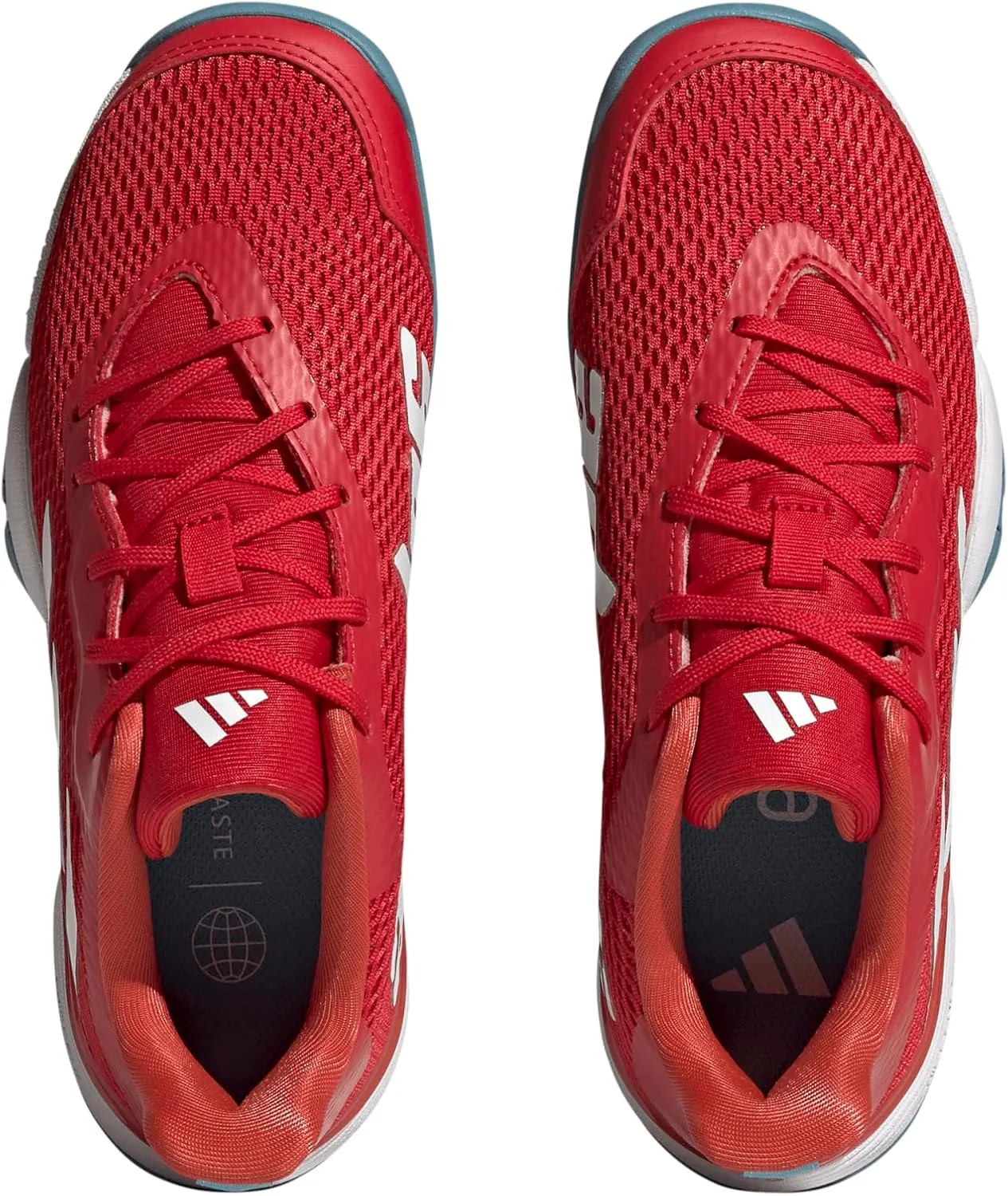 حذاء تنس adidas Barricade K للأطفال للجنسين - BETSCA/FTWWHT/PRERED، مقاس 36 2/3 