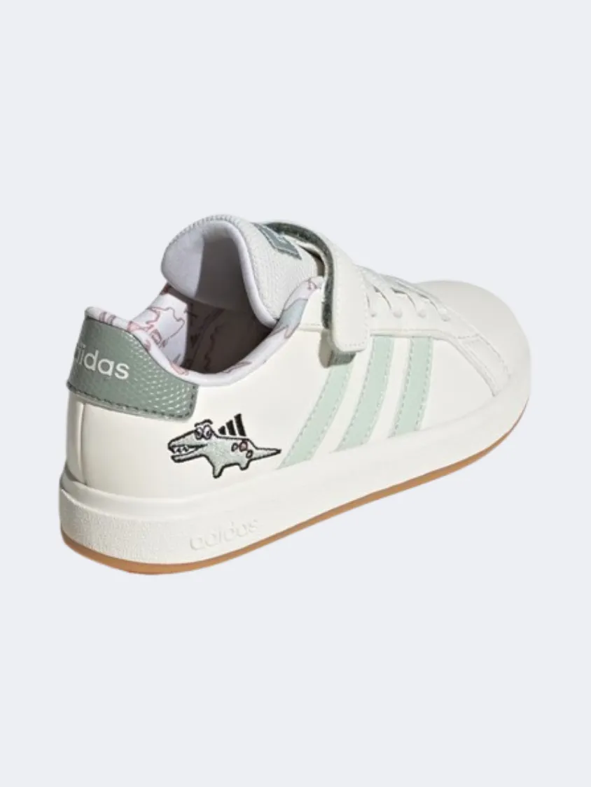 Adidas Dino Grand Court 2 Ps Boys Sportswear Shoes Off White/Green