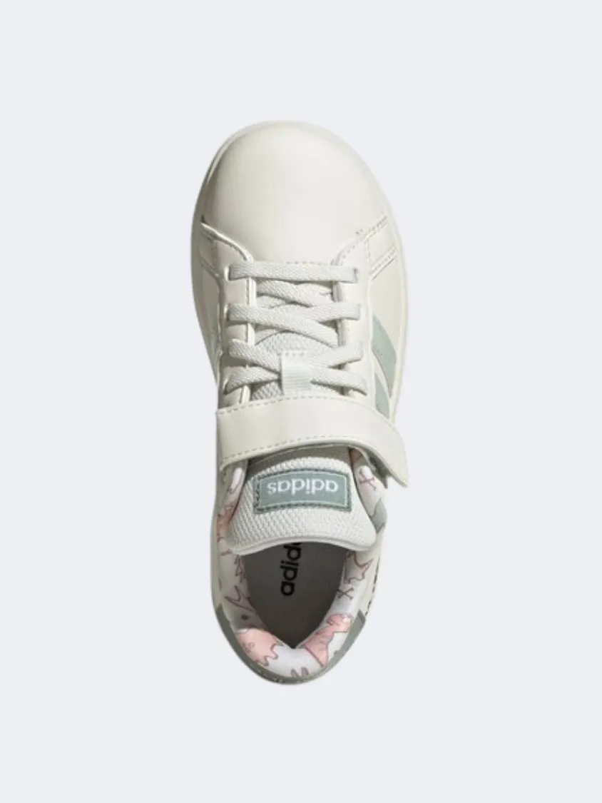 Adidas Dino Grand Court 2 Ps Boys Sportswear Shoes Off White/Green