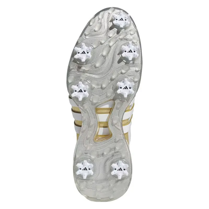 Adidas Tour360 24 Golf Shoes - Cloud White / Gold Metallic / Silver Metallic