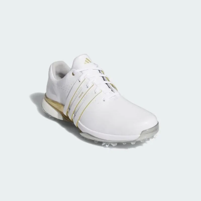 Adidas Tour360 24 Golf Shoes - Cloud White / Gold Metallic / Silver Metallic