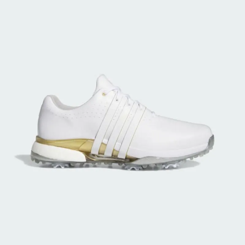 Adidas Tour360 24 Golf Shoes - Cloud White / Gold Metallic / Silver Metallic
