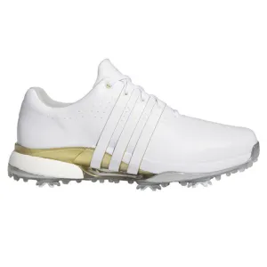 Adidas Tour360 24 Golf Shoes - Cloud White / Gold Metallic / Silver Metallic