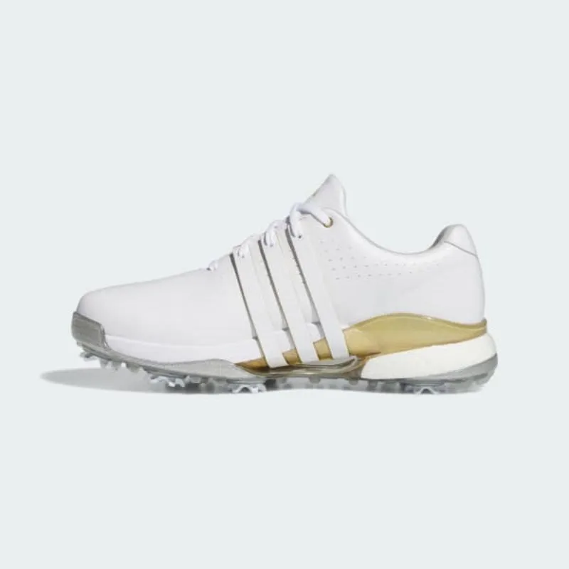 Adidas Tour360 24 Golf Shoes - Cloud White / Gold Metallic / Silver Metallic
