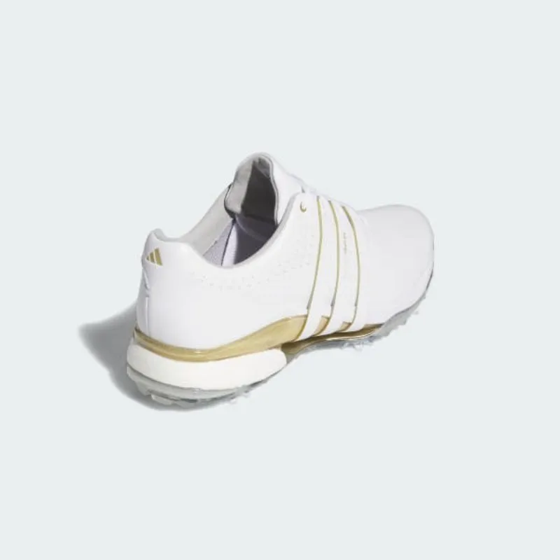 Adidas Tour360 24 Golf Shoes - Cloud White / Gold Metallic / Silver Metallic