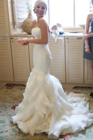 Anneprom Mermaid Sweetheart Court Train Organza Wedding Dresses APW0032