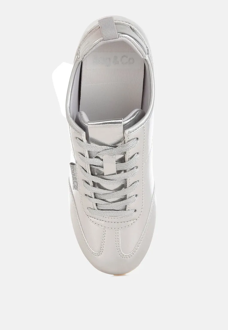 Astylos Metallic Faux Leather Sneakers