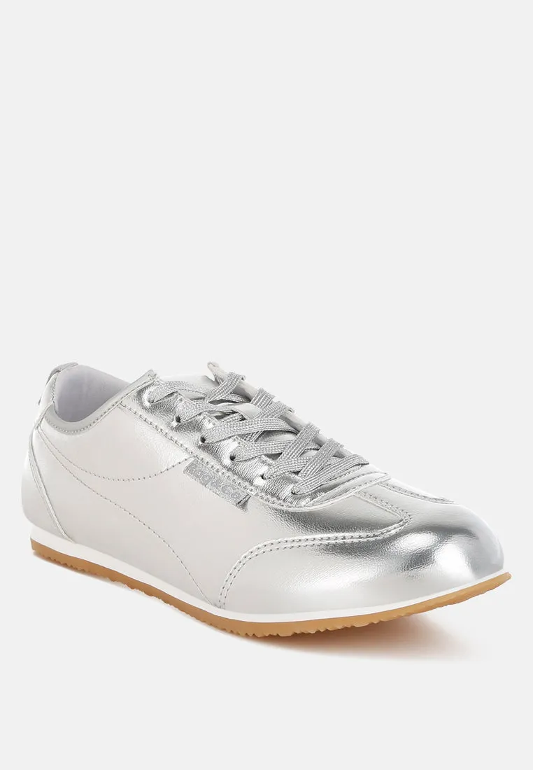 Astylos Metallic Faux Leather Sneakers