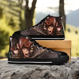 Attack on Titan Levi v Eren Shoes High Tops Sneakers for Kids and Adults