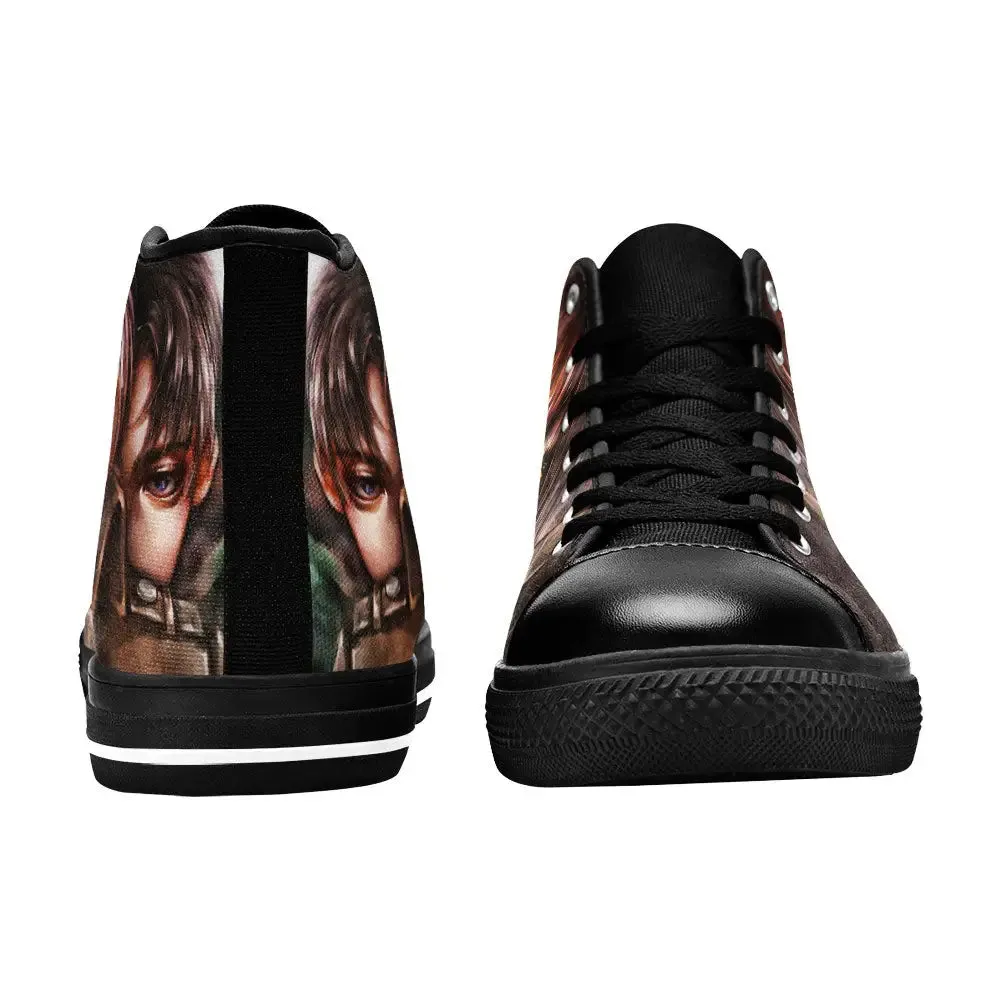 Attack on Titan Levi v Eren Shoes High Tops Sneakers for Kids and Adults