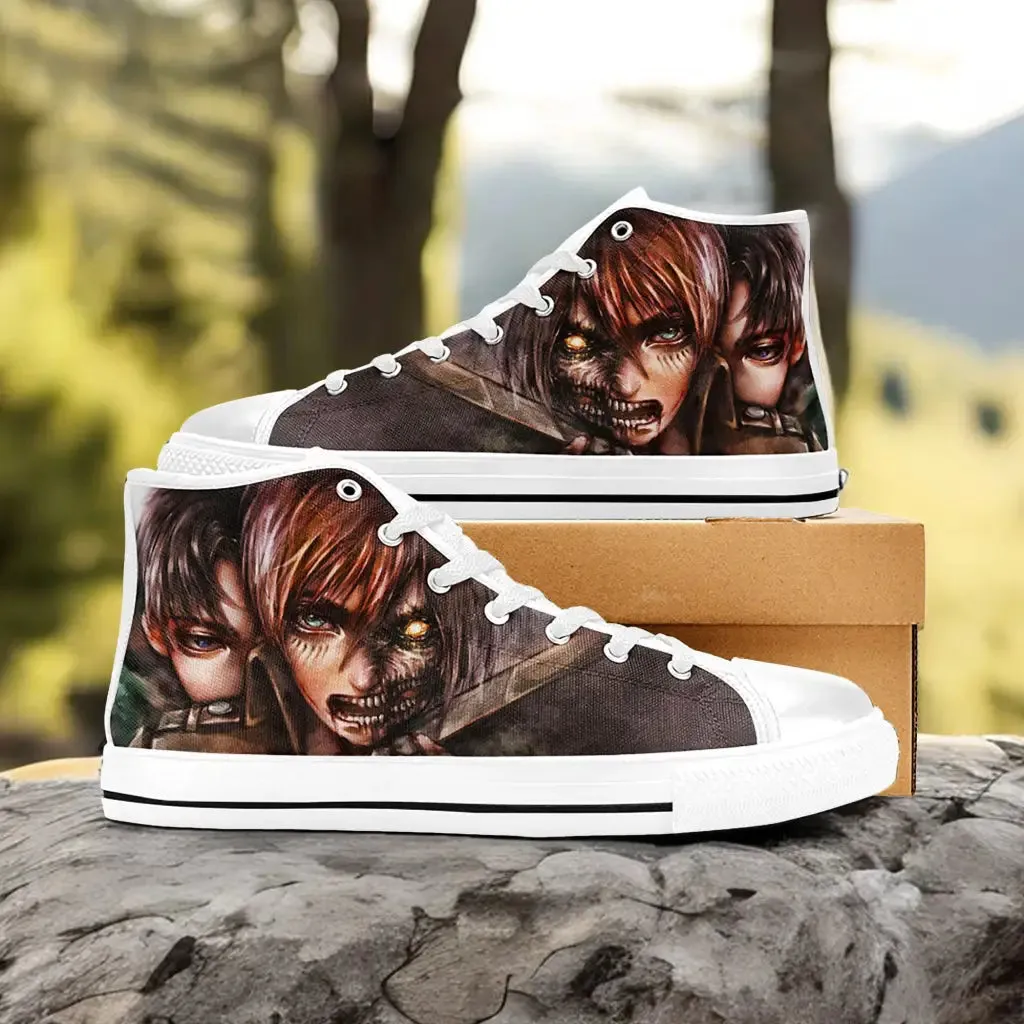 Attack on Titan Levi v Eren Shoes High Tops Sneakers for Kids and Adults