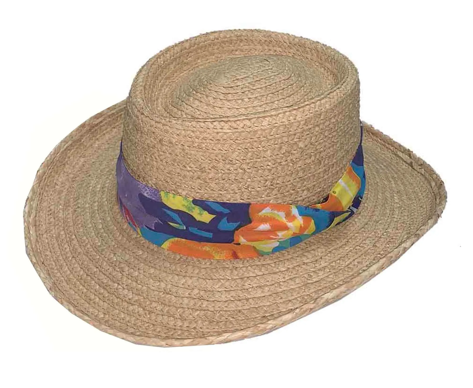 B Scala Raffia Straw Golf "DRIVER" Gambler Hat, Style# 321