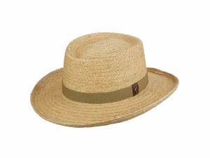 B Scala Raffia Straw Golf "DRIVER" Gambler Hat, Style# 321