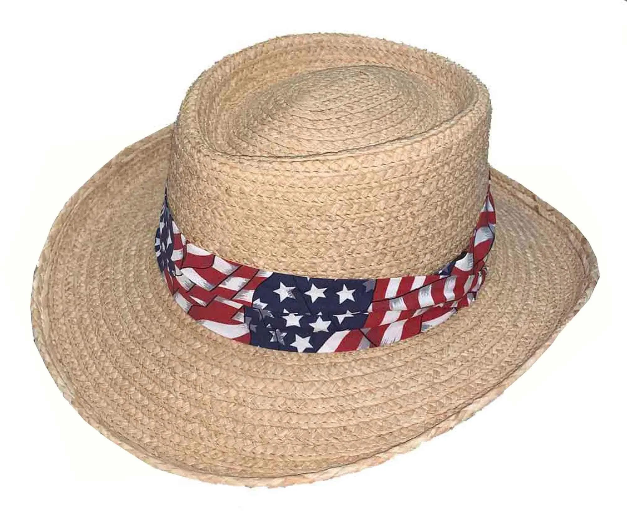 B Scala Raffia Straw Golf "DRIVER" Gambler Hat, Style# 321