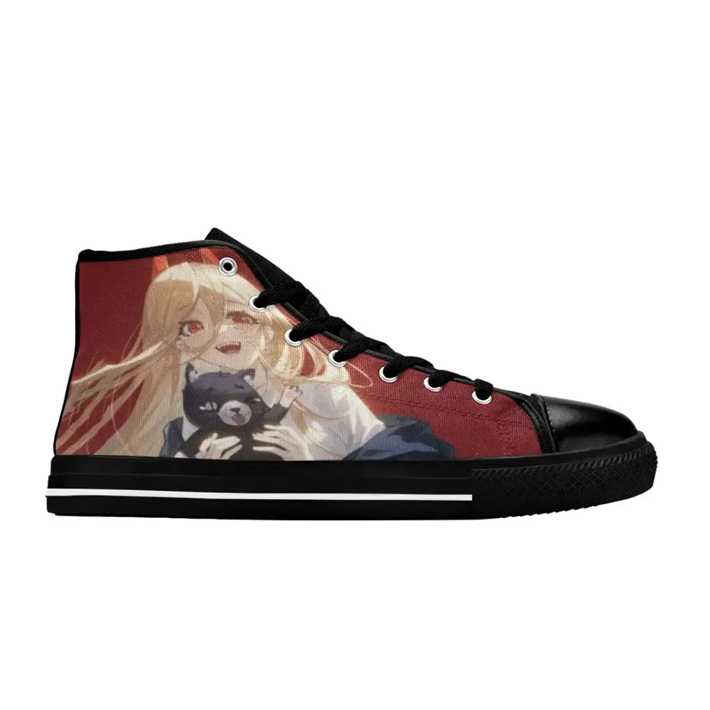 Chainsaw Man Power Shoes High Top Sneakers for Kids and Adults