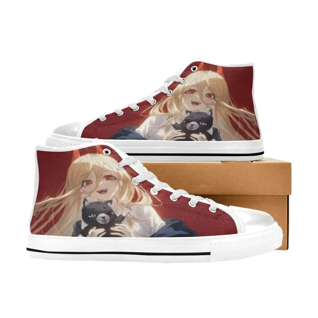 Chainsaw Man Power Shoes High Top Sneakers for Kids and Adults