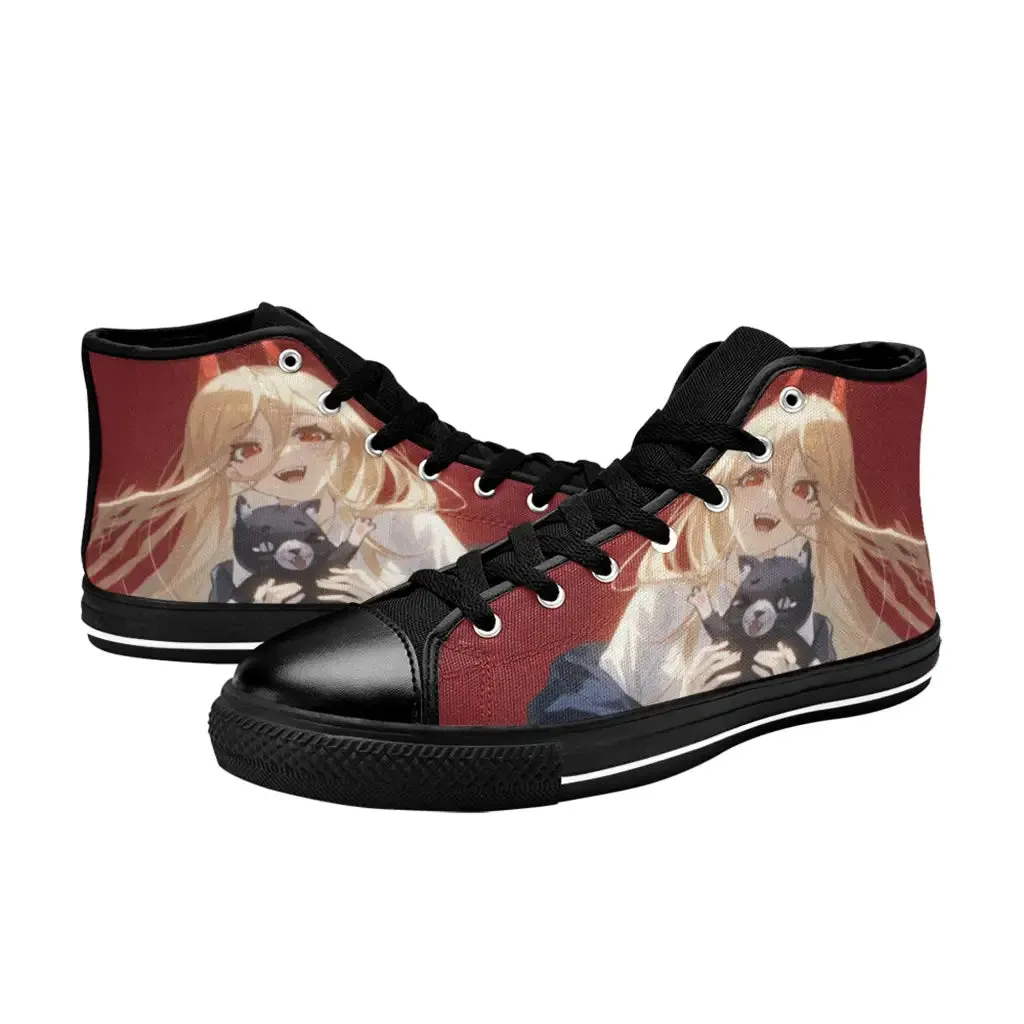 Chainsaw Man Power Shoes High Top Sneakers for Kids and Adults