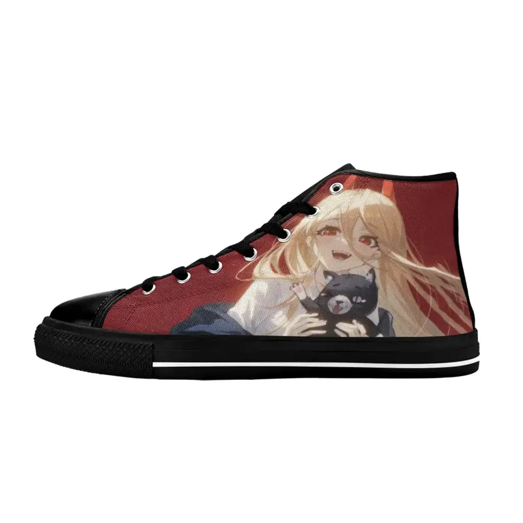 Chainsaw Man Power Shoes High Top Sneakers for Kids and Adults
