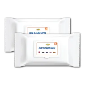 Cleno Shoe Cleaner Wet Wipes For Shoes/Loafers/Sandals/Slippers/Traditional Footwear/Athletic Shoes/Sneakers/White Shoes/Golf-Tennis Shoes/Scrub Off Dirt/Mud - 80 Wipes | Pack of 2 (Ready to Use)