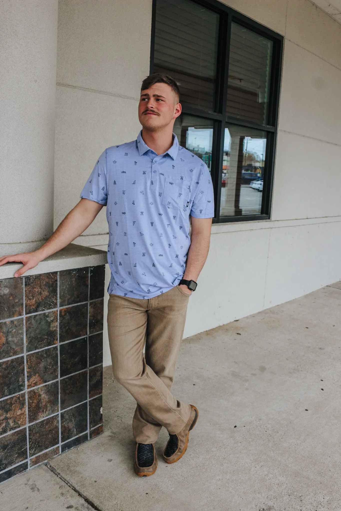 Drop Temp All Day Cooling Polo- Lavender Heather