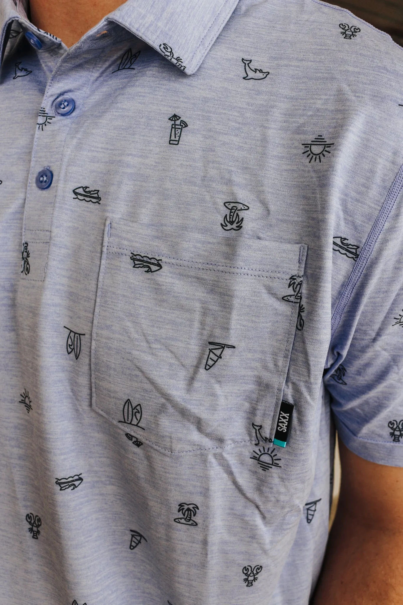 Drop Temp All Day Cooling Polo- Lavender Heather