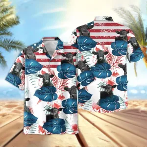 Joy Corners Angus Us Flag Flower 3D Hawaiian Shirt