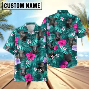 Joy Corners Black Angus Green Flowers Summer Pattern 3D Hawaiian Shirt