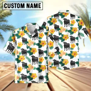 Joy Corners Black Angus Summer Flamigo Flower 3D Hawaiian Shirt