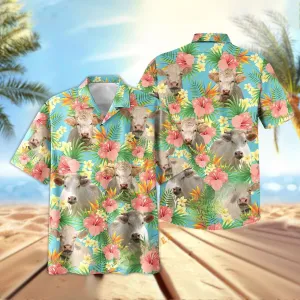 Joy Corners Holstein Tropical Plants Leaves 3D Hawaiian Shirt