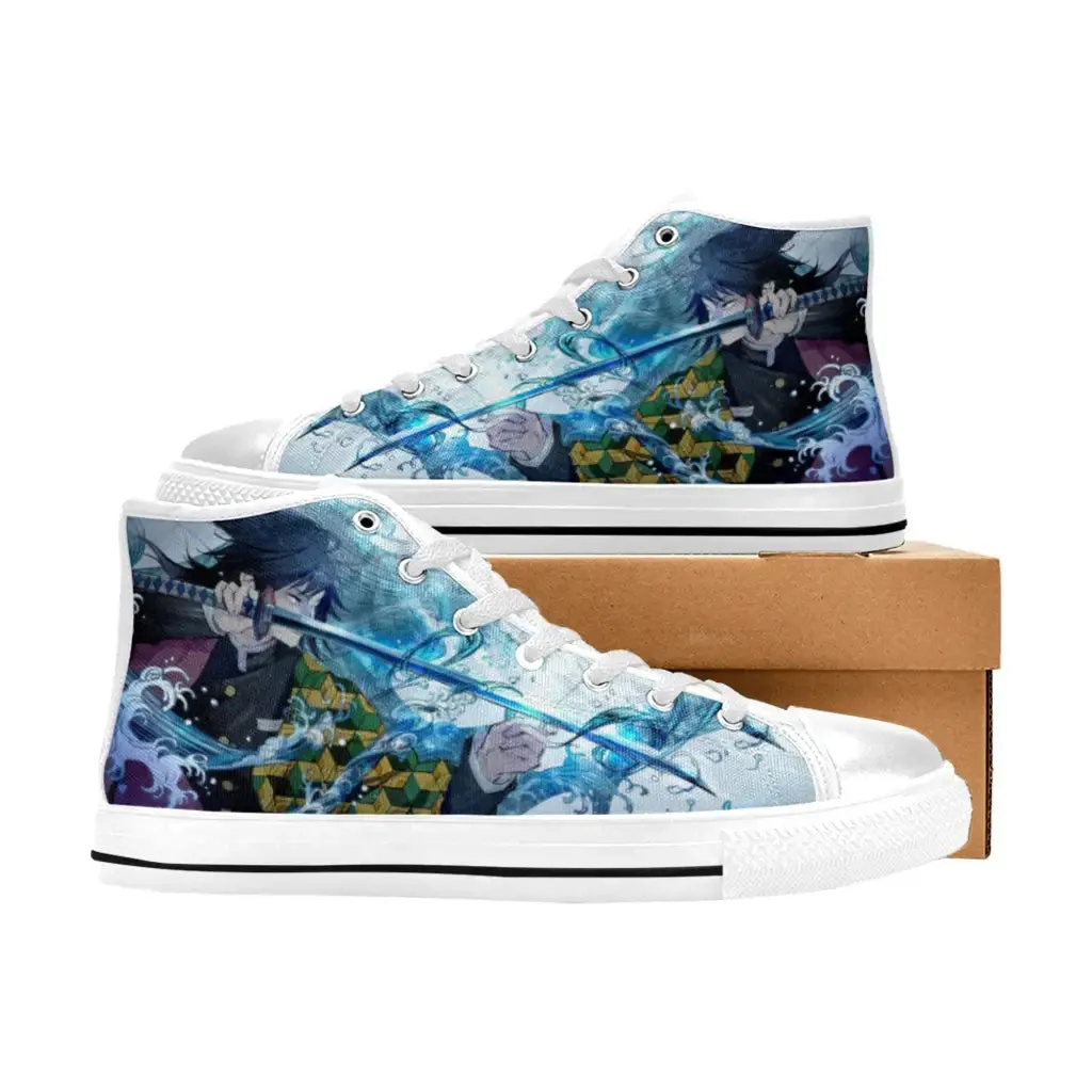 Kimetsu no yaiba Demon Slayer Giyu Tomioka Shoes High Top Sneakers for Kids and Adults