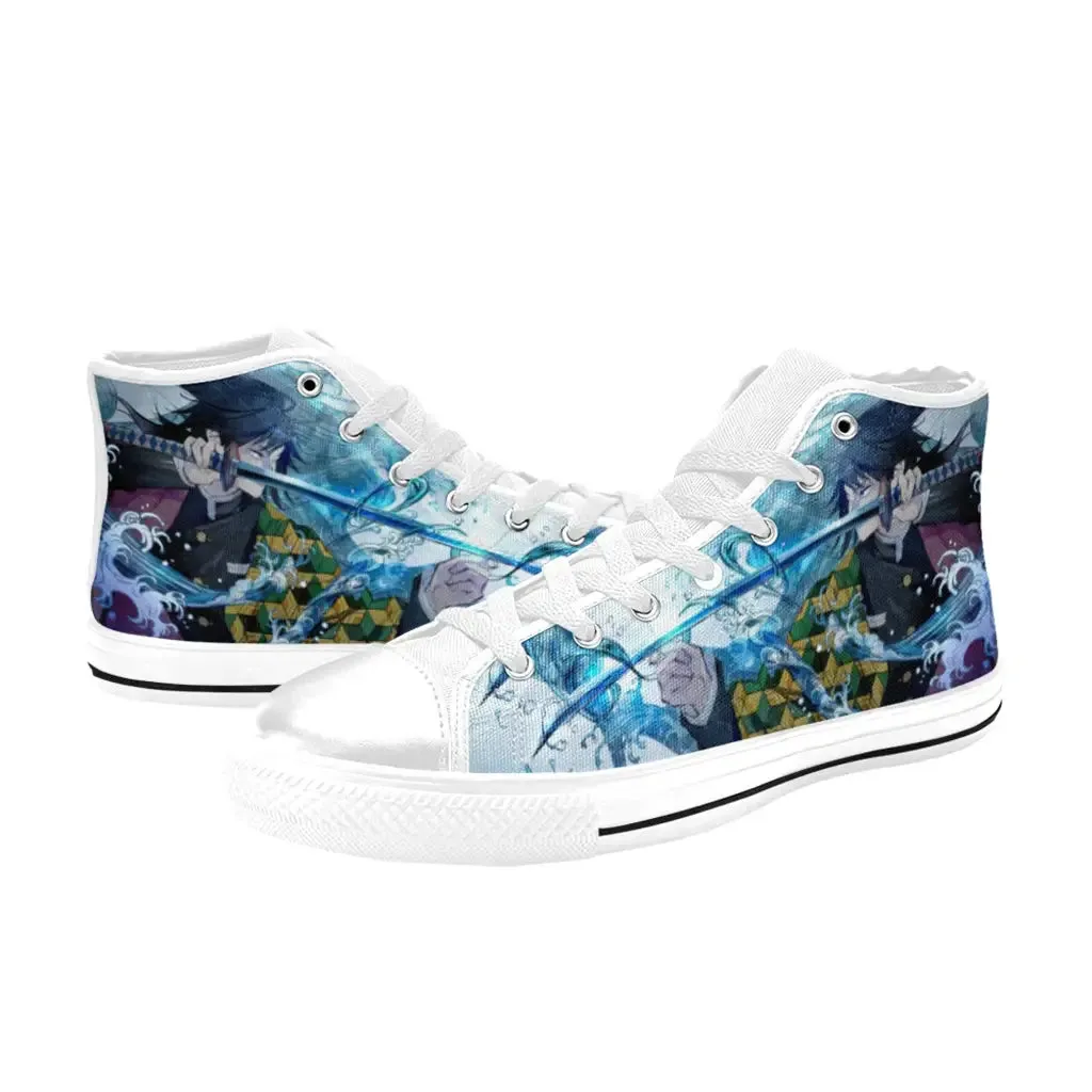 Kimetsu no yaiba Demon Slayer Giyu Tomioka Shoes High Top Sneakers for Kids and Adults