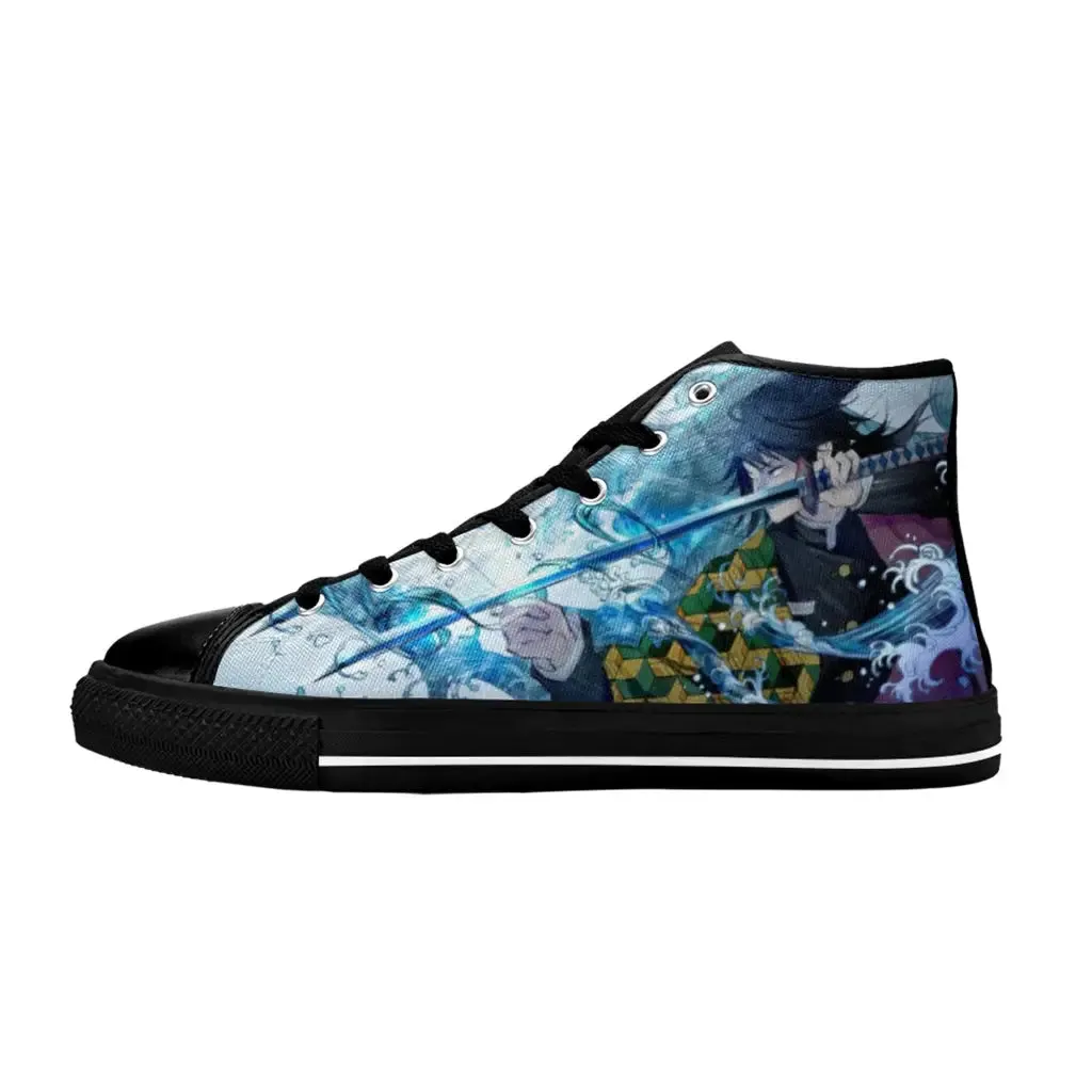 Kimetsu no yaiba Demon Slayer Giyu Tomioka Shoes High Top Sneakers for Kids and Adults