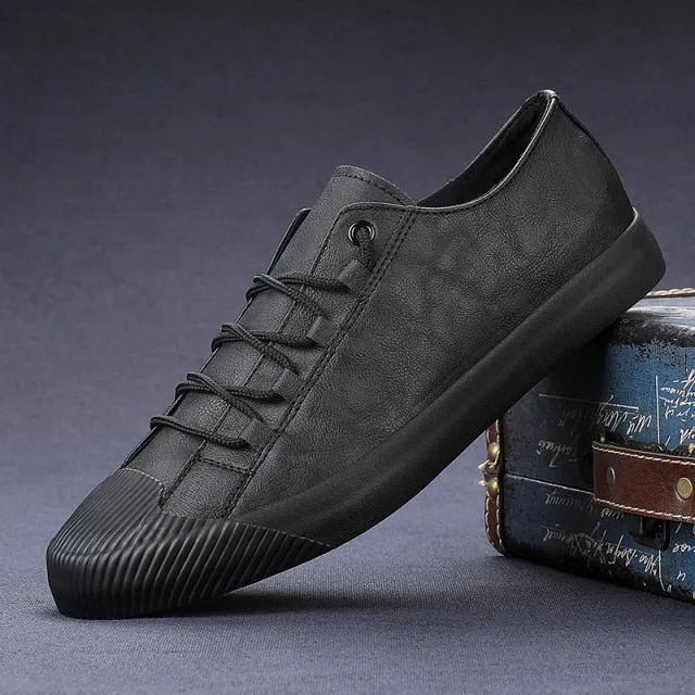 Leather Casual Breathable Lace-up Sneaker