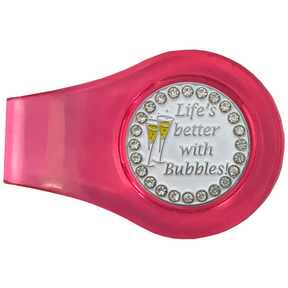 Life's Better With Bubbles Golf Ball Marker With Colored Clip