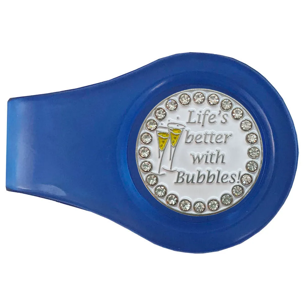Life's Better With Bubbles Golf Ball Marker With Colored Clip