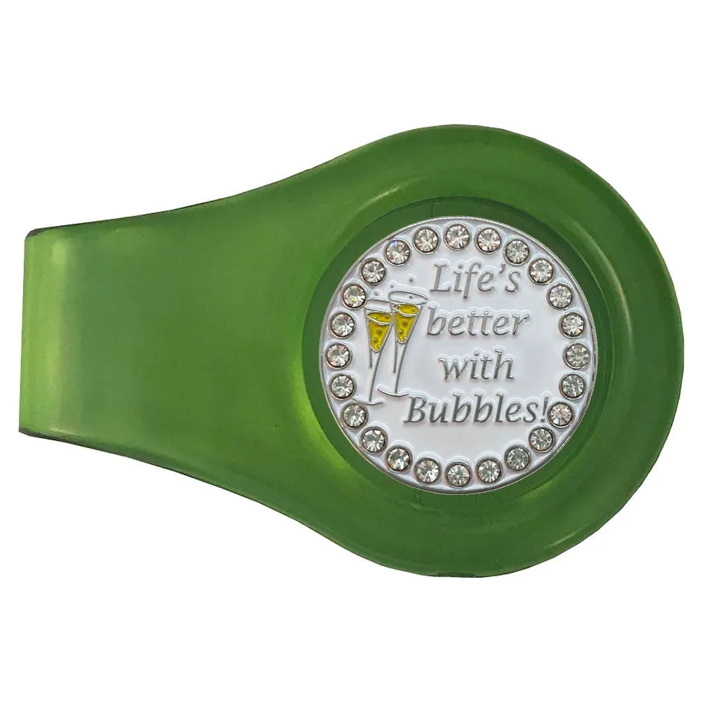 Life's Better With Bubbles Golf Ball Marker With Colored Clip