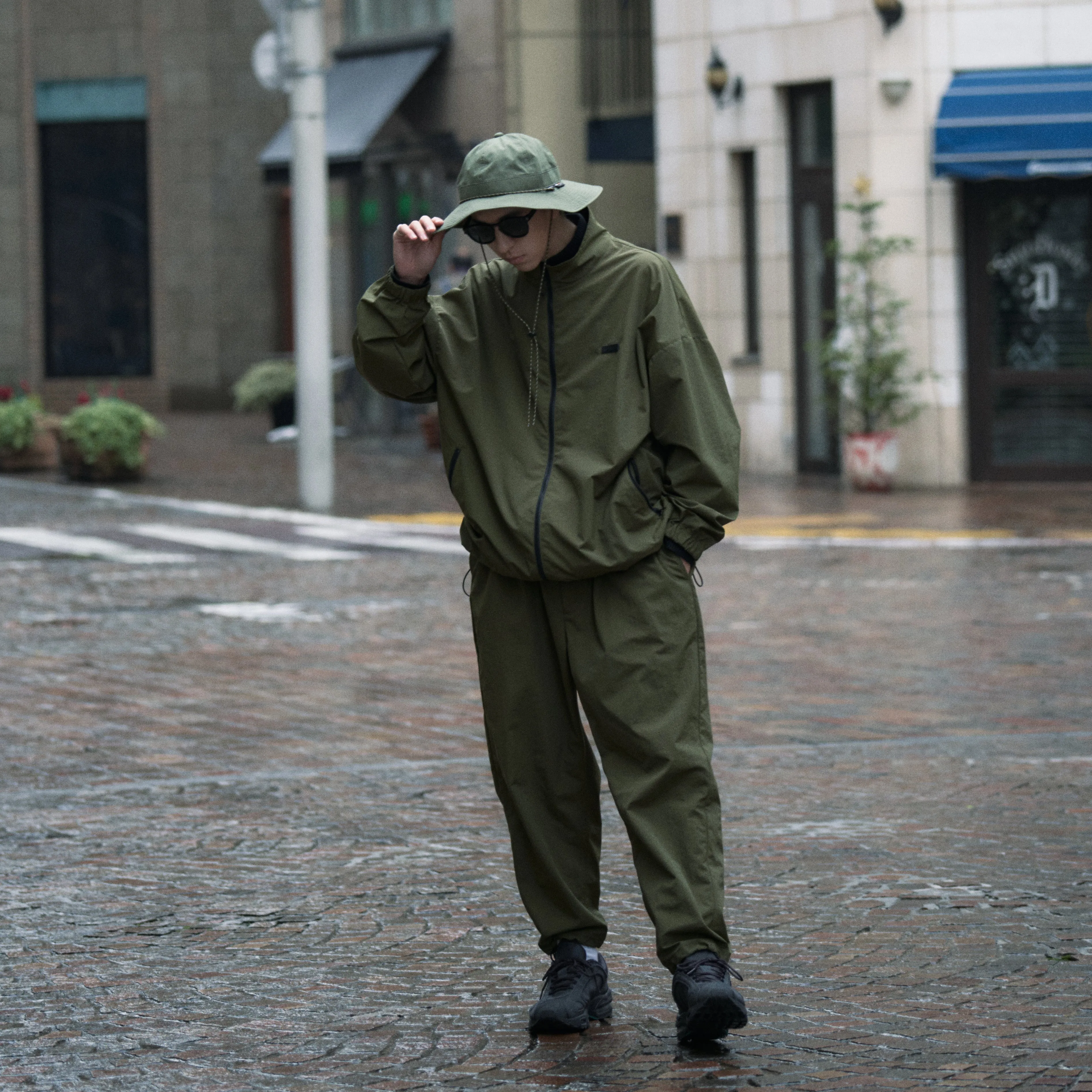 Local GOLF | Nylon ZIP JKT | Water-repellent | Green