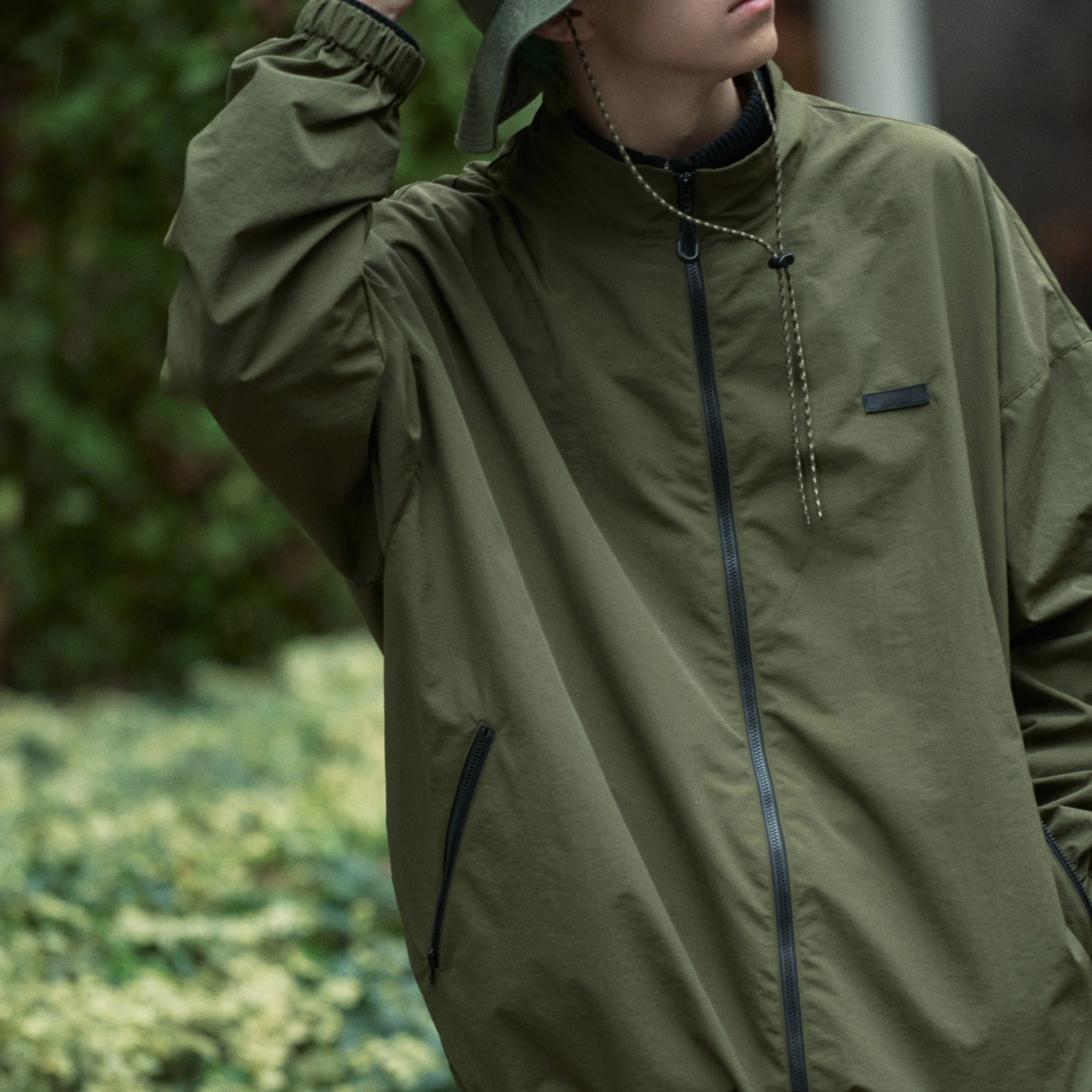 Local GOLF | Nylon ZIP JKT | Water-repellent | Green