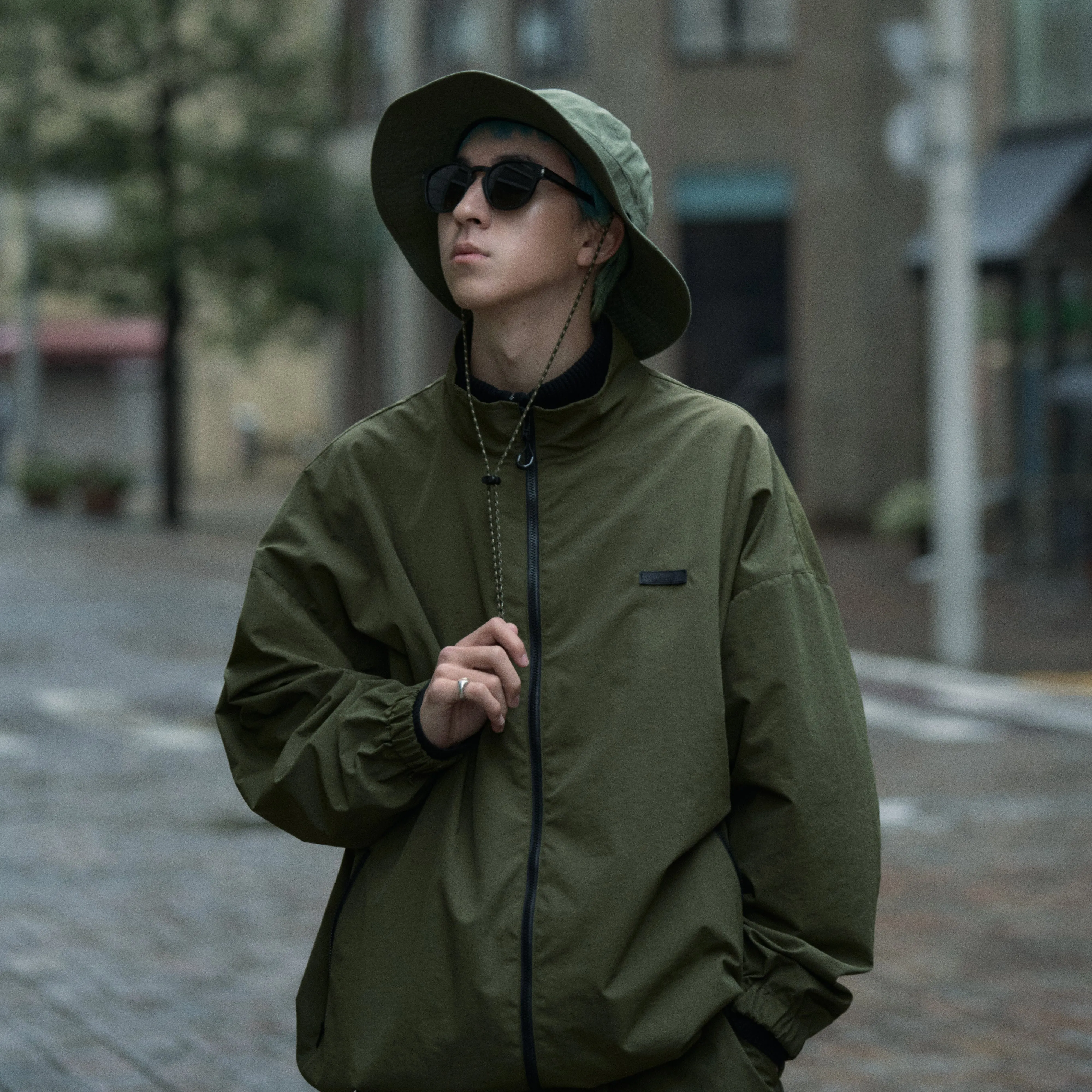 Local GOLF | Nylon ZIP JKT | Water-repellent | Green