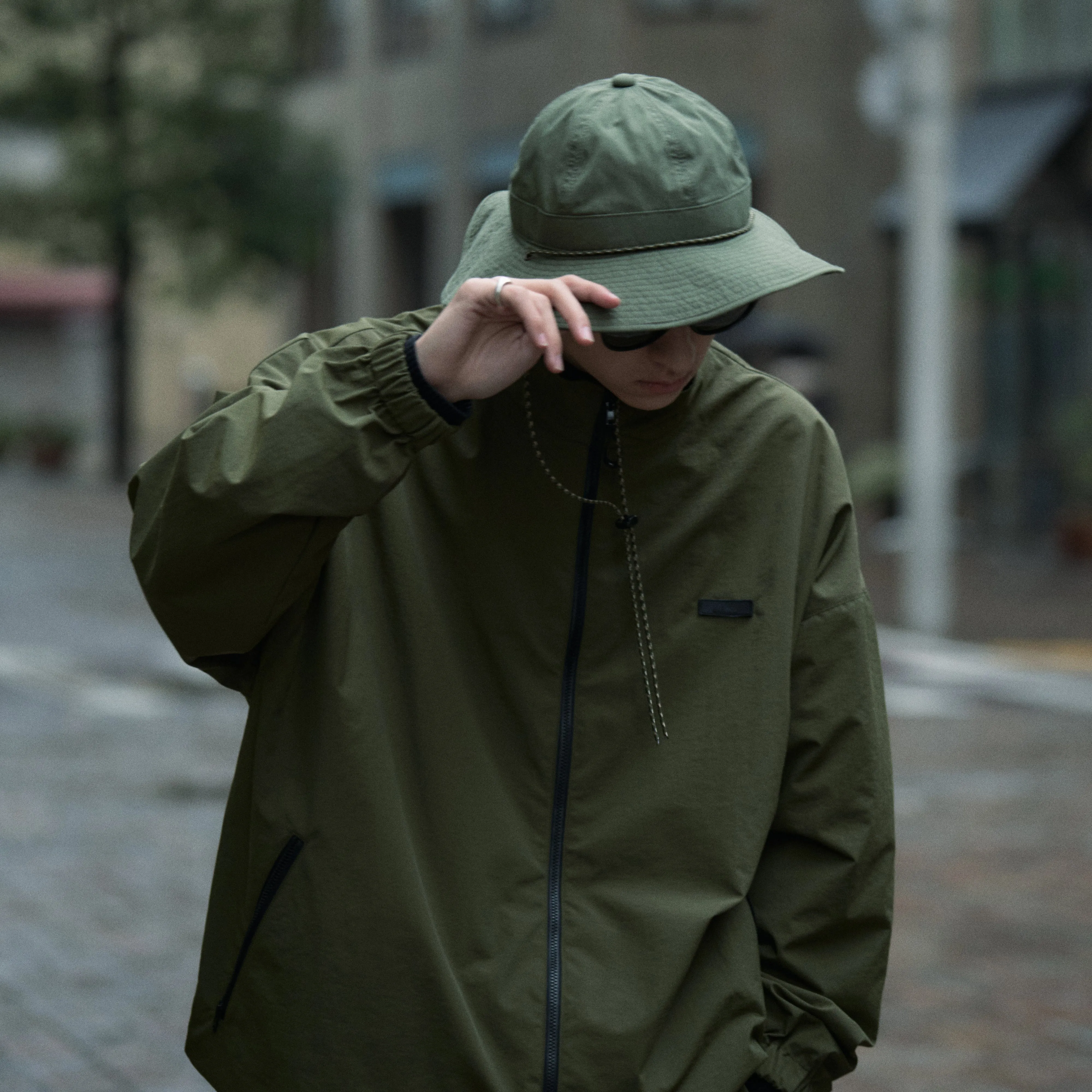 Local GOLF | Nylon ZIP JKT | Water-repellent | Green