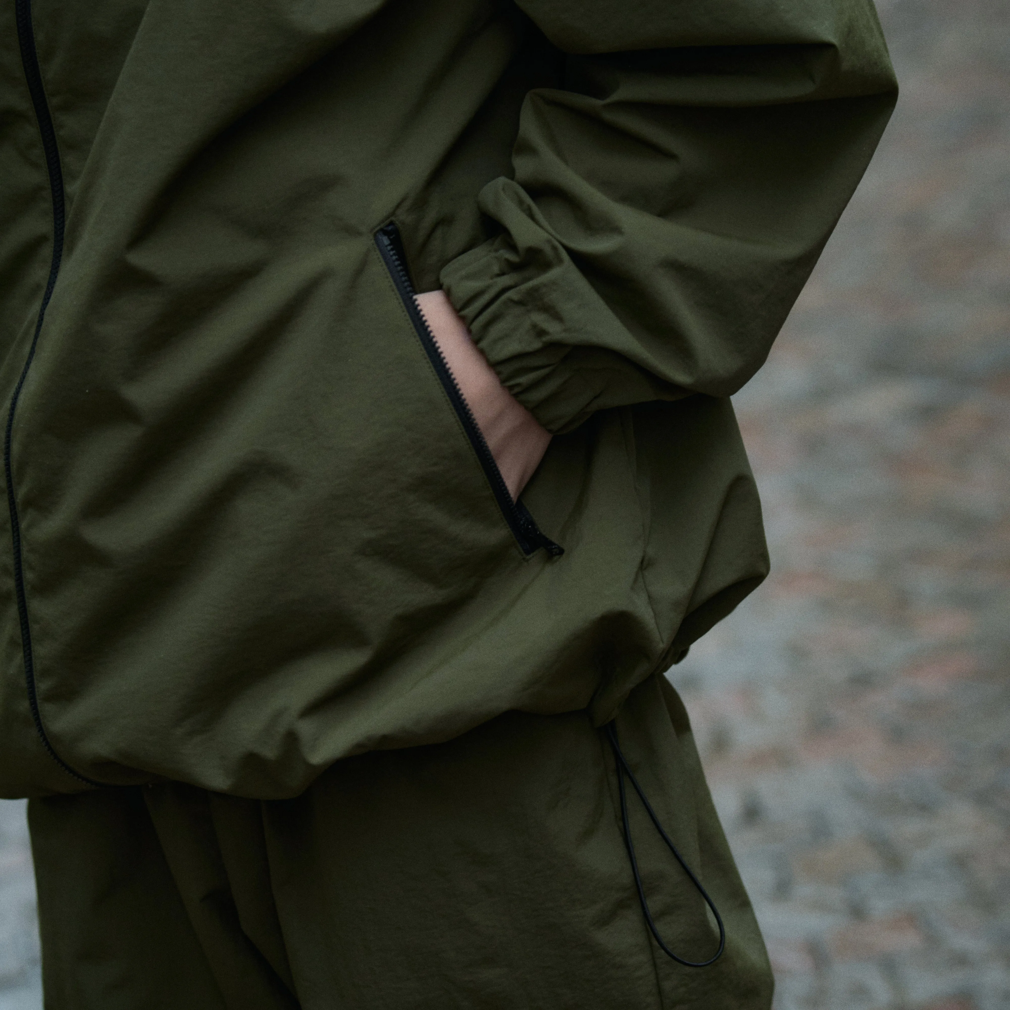 Local GOLF | Nylon ZIP JKT | Water-repellent | Green