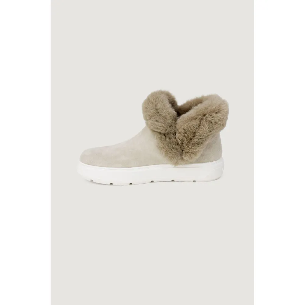 Love Moschino Beige Leather Sneakers