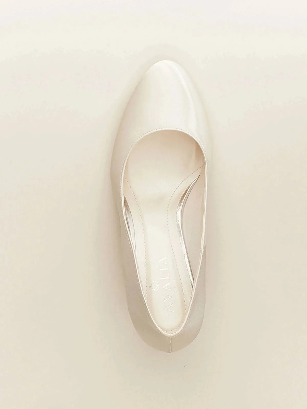 Low Heel Wedding Shoes, Ivory Satin Block Heel, Grace