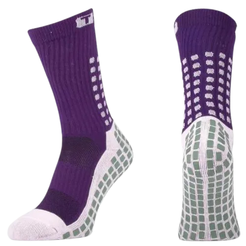 PURPLE TRUSOX 3.0 MID-CALF CUSHION CREW GRIP SOCKS