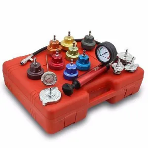 Radiator Pressurized Pressure Leak Test Testing Checking Hand Pump Tool Cap Set