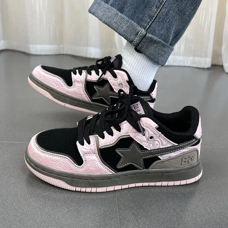 Retro Board Shoes Soft Leather Trainer Platform Casual Shoe S32459