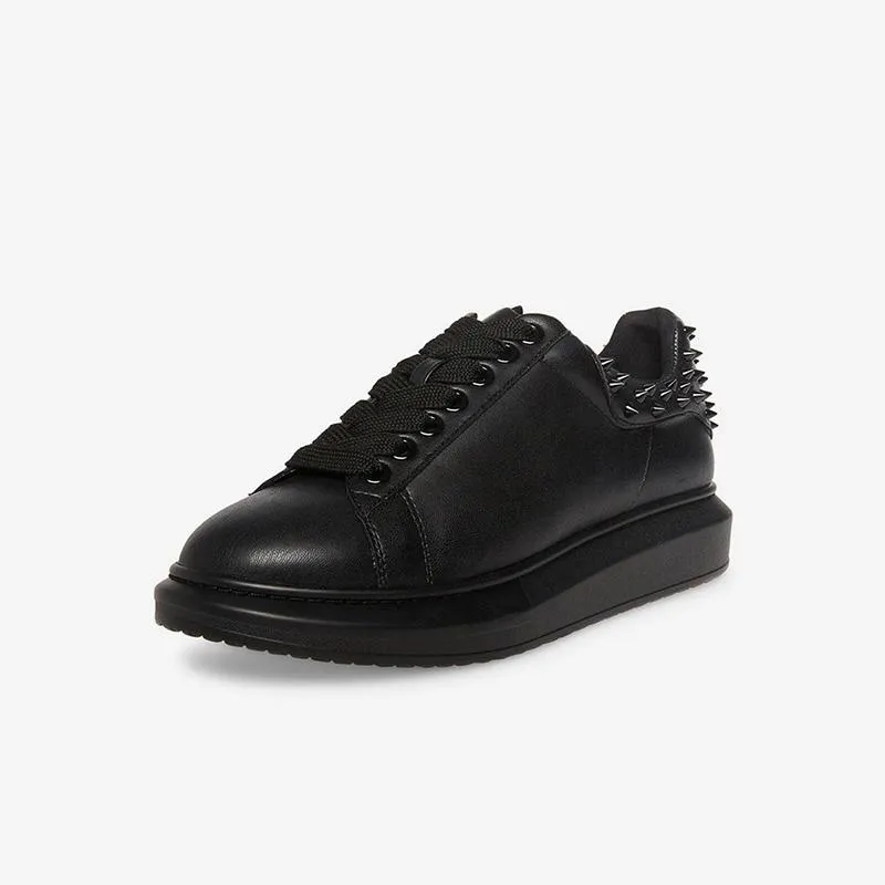 Round Toe Lace Up Spike Sneakers
