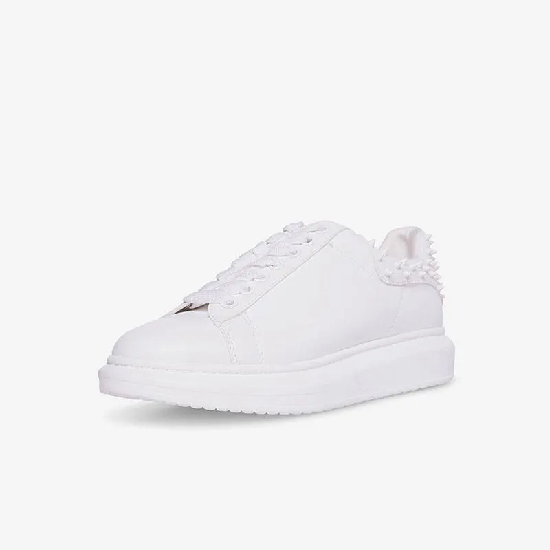 Round Toe Lace Up Spike Sneakers